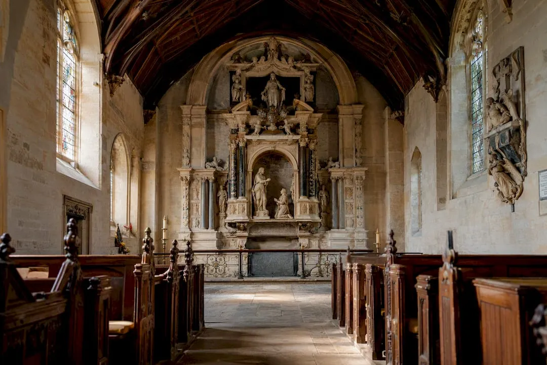 Ornate monument inside Burford parish church