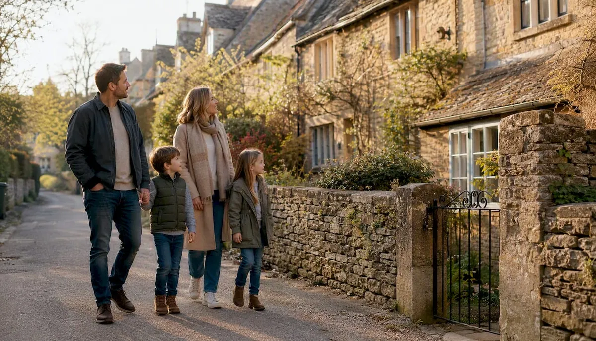 Quiet cottage lane near Bourton village