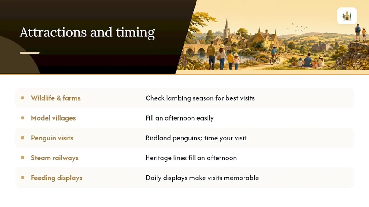 Family attraction options across the Cotswolds