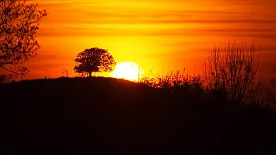 Sunset Whittington Tump fro The Firs