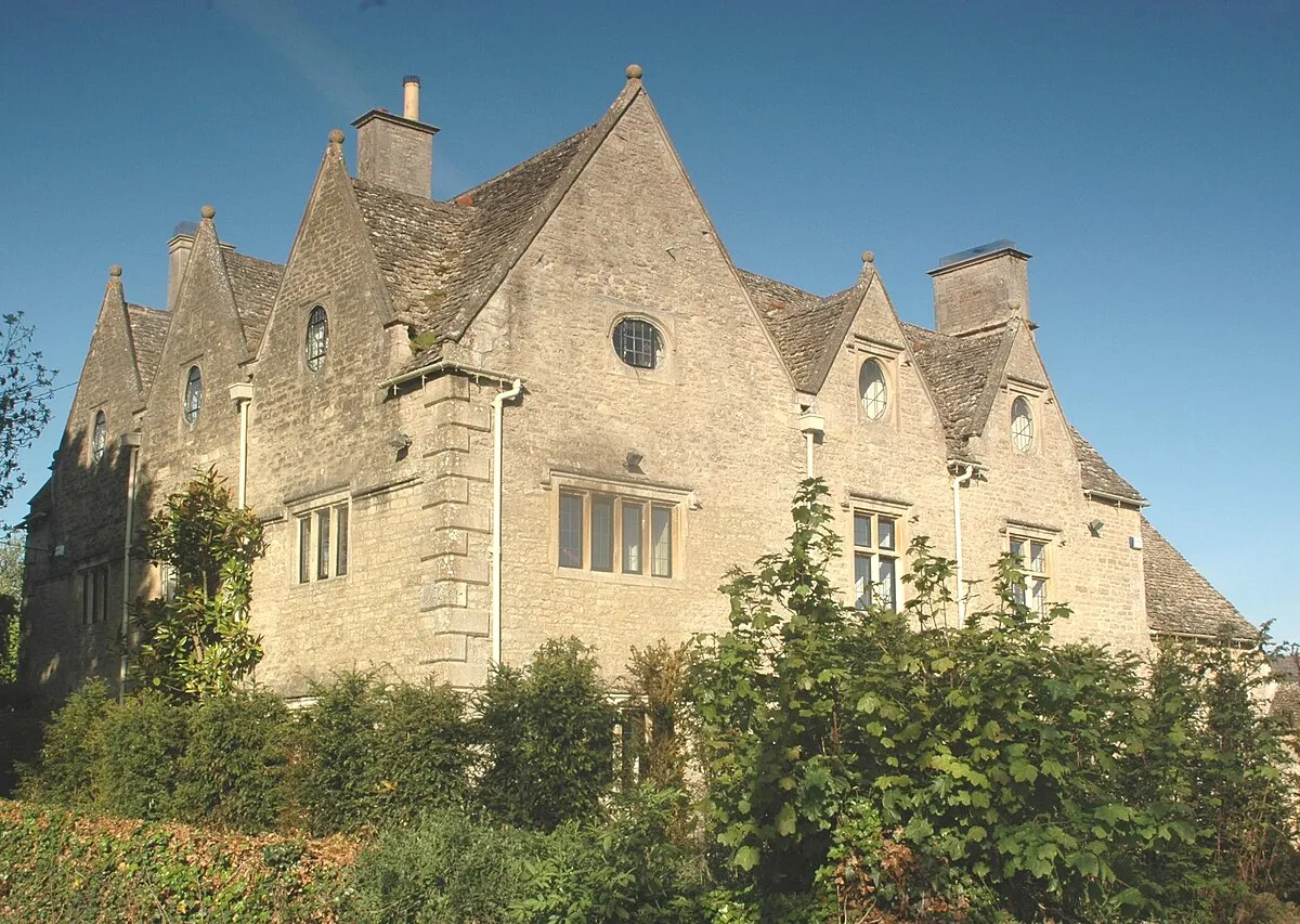 17th century manor house at FInstock, Oxfordshire, built 1660: view from the southeast
