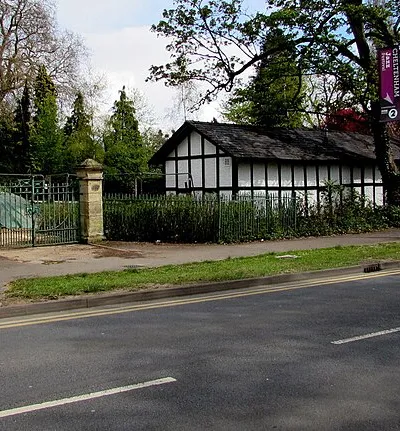 Black and white building in Pittville Park, Cheltenham