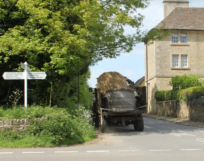 2010 : Farm vehicle at Grittleton crossroads