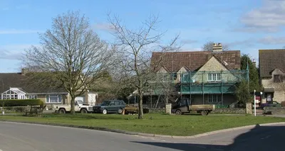 Building works by the green in Luckington