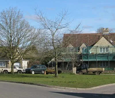 Building works by the green in Luckington