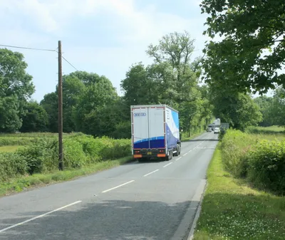 B4069 approaching Kington Langley Near Draycot Cerne at the junction with the B4122.