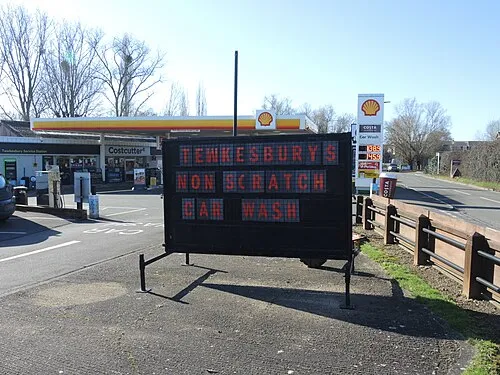 A comforting sign at a petrol station