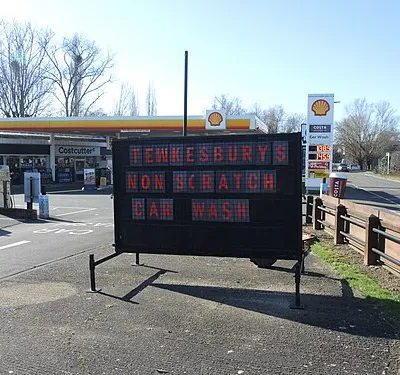 A comforting sign at a petrol station