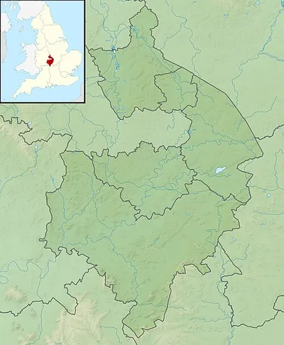 Relief map of Warwickshire, UK.
Equirectangular map projection on WGS 84 datum, with N/S stretched 160%
Geographic limits:
West: 2.10W
East: 1.10W
North: 52.70N
South: 51.94N