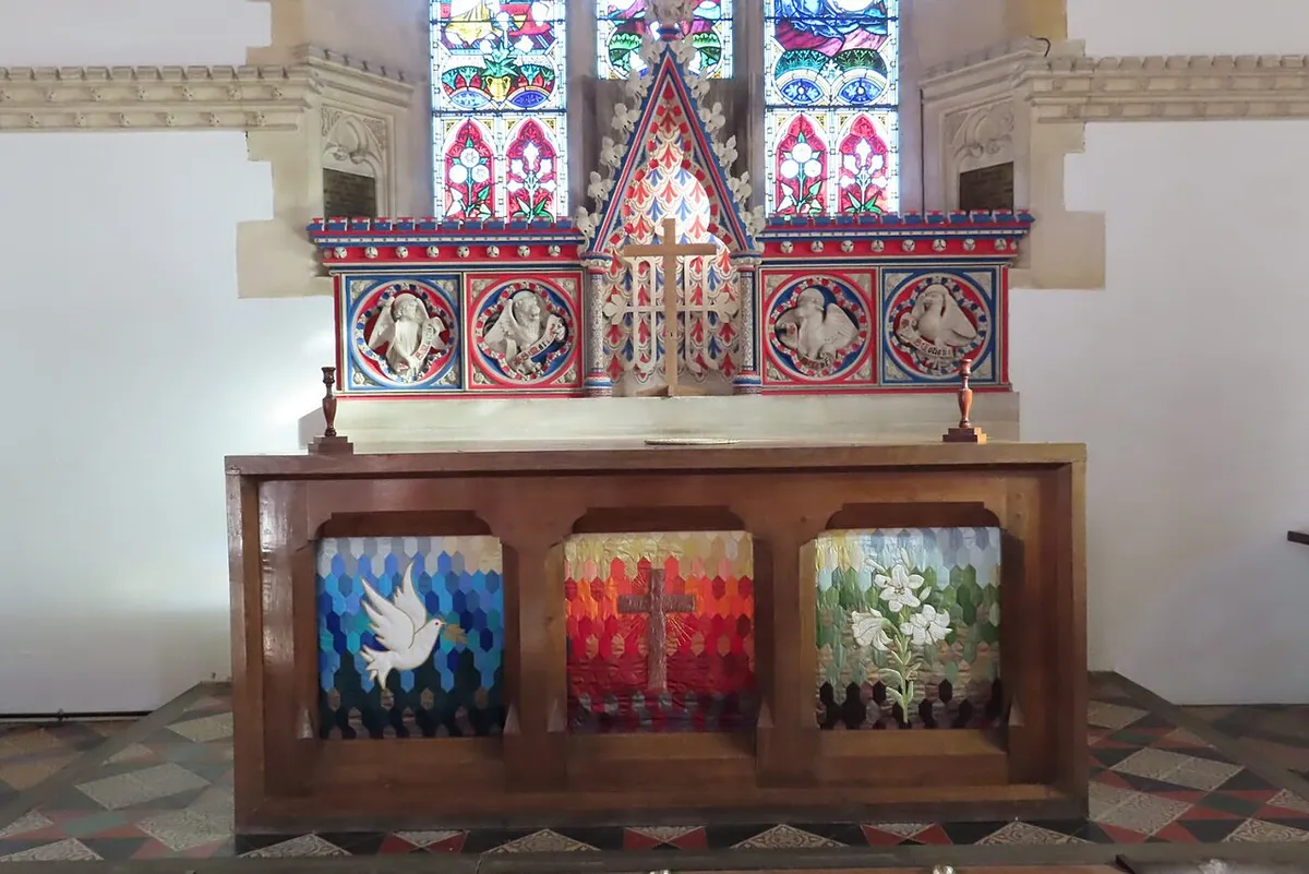 Altar and reredos