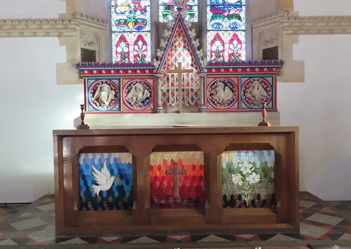 Altar and reredos