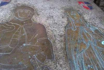 Brasses of John and Eleanor Throckmorton