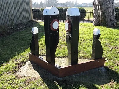 Artwork in the old church grounds