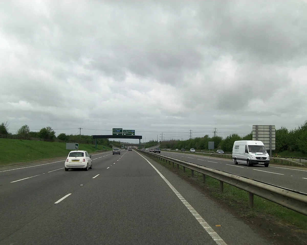 A417 approaches M5 junction 11a
