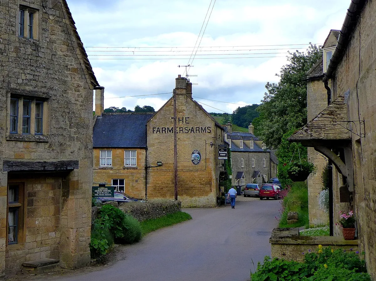 The Farmers Arms pub in Guiting Power, Cotswolds.