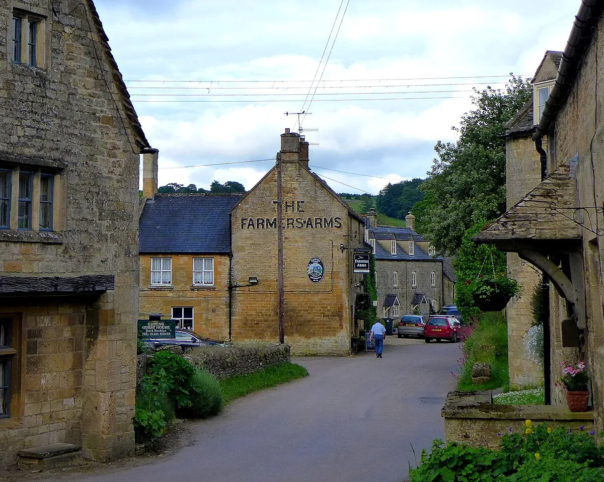 The Farmers Arms pub in Guiting Power, Cotswolds.