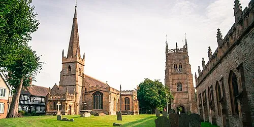 All Saints Church and Abbey Tower in Evesham, Waorcestershire, UK