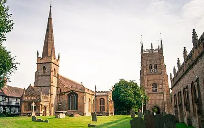 All Saints Church and Abbey Tower in Evesham, Waorcestershire, UK