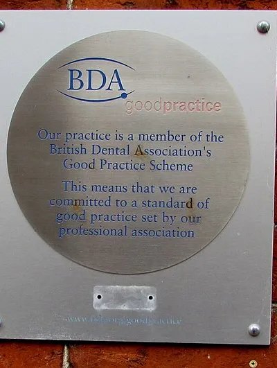 BDA Good Practice plaque, High Street, Marlborough