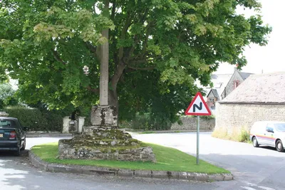 A historic pinnacle in the centre of Bourton village