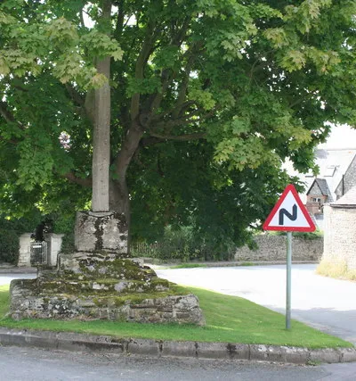 A historic pinnacle in the centre of Bourton village