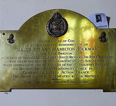 Commemorative plaque, St John the Baptist Church, Kingston Lisle