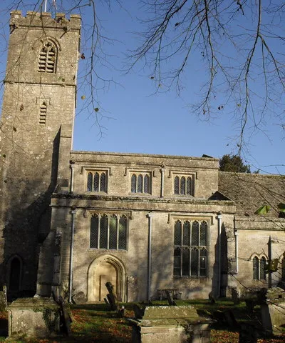 Church of England parish church of St. John The Evangelist, Taynton, Oxfordshire, seen from the south
