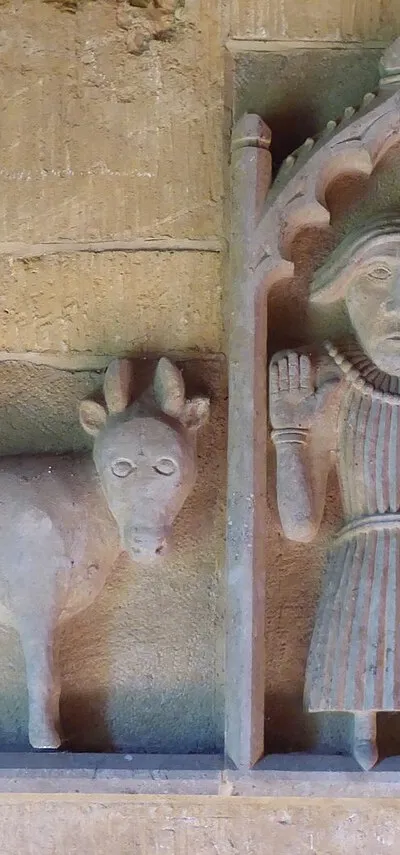 Carving in the porch of Chenington church