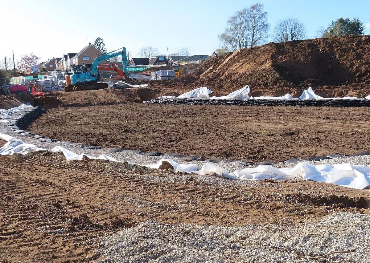 A field being prepared for building