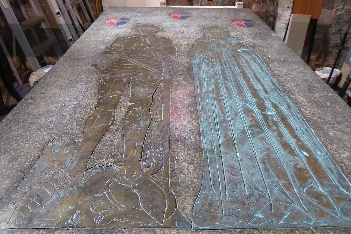 Brasses of John and Eleanor Throckmorton