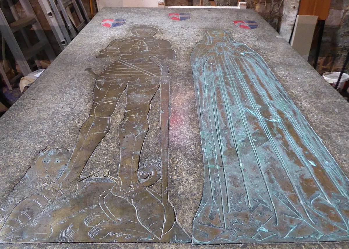 Brasses of John and Eleanor Throckmorton