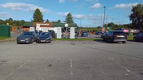 A34 Tot Hill services - electric vehicle chargers and McDonalds
