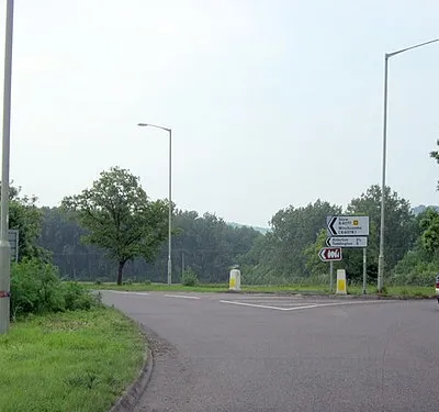 B4077 Turning Off A46 at Teddington Hands