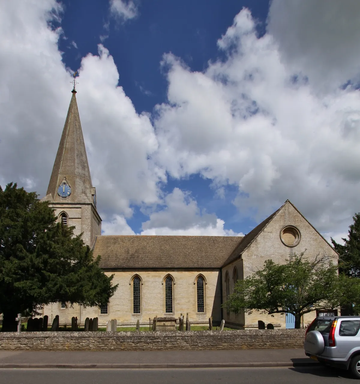 St James' parish church, Aston, Oxfordshire, seen from the south