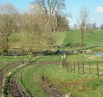 Bridge, ford and weir, Sherborne Brook