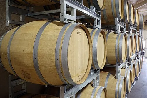 Barrels in the winery - Woodchester Valley Vineyard