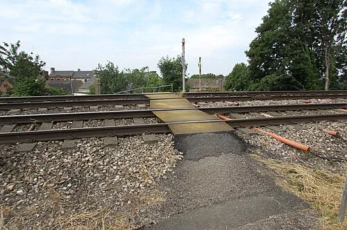 Across a level crossing near Chestnut Avenue, Stonehouse
