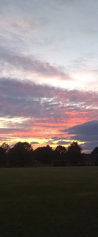 Beautiful sunset on Pinvin park