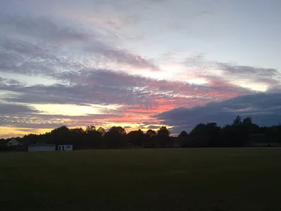 Beautiful sunset on Pinvin park