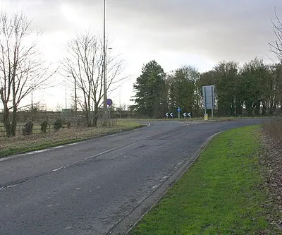 Approaching roundabout on B4047 at junction with A40