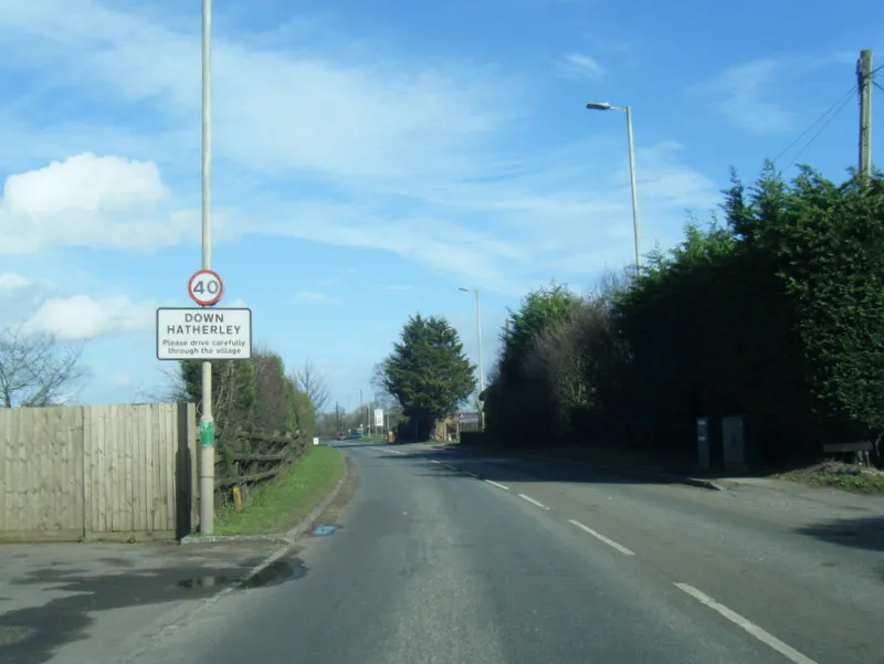 A38 at Down Hatherley village boundary