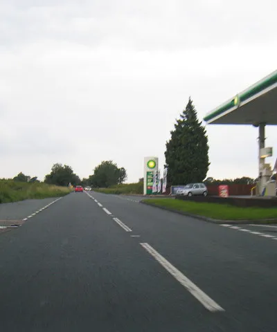 A417 and filling station near Corse