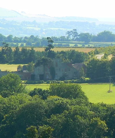 Strattenborough Castle, near Coleshill, Oxfordshire A castle in name only but so named because of the façade. I believe it was built originally as a folly. Visible in this foreshortened image at the upper left is Liddington Castle (a real Iron Age one) at SU207796 nearly 15 kilometres away.