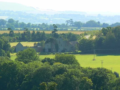 Strattenborough Castle, near Coleshill, Oxfordshire A castle in name only but so named because of the façade. I believe it was built originally as a folly. Visible in this foreshortened image at the upper left is Liddington Castle (a real Iron Age one) at SU207796 nearly 15 kilometres away.