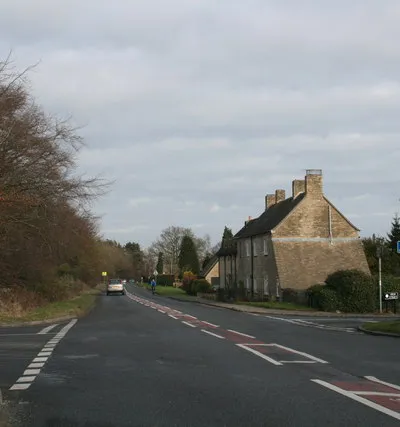 Crossroads on the B4022 road in Finstock, Oxfordshire