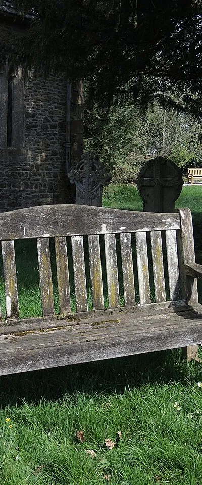 An old seat in an old churchyard