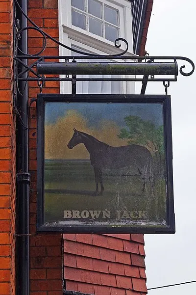 Brown Jack (2) - sign, 1 Priors Hill, Wroughton