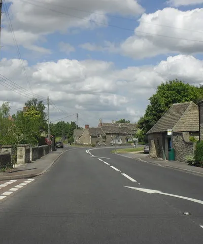 Bend in the A417 through Poulton