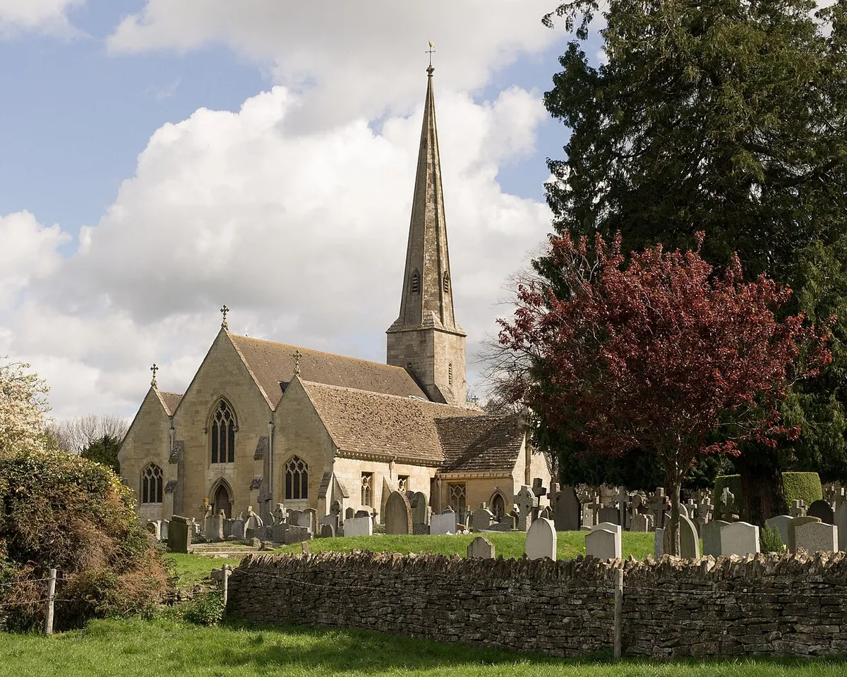 St Peter's parish church, Leckhampton, Gloucestershire, seen from the southwest