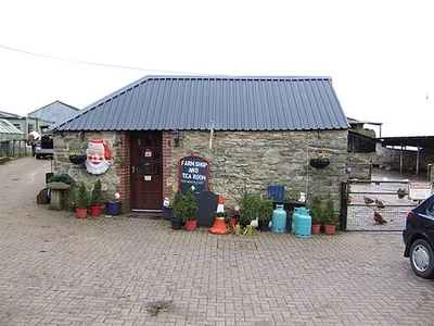 Red Down Farm Shop Great free range eggs from the hens on the right! The shop is well stocked and much bigger than it looks from here.